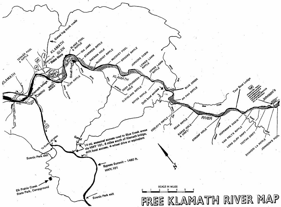 Wild River Fishing - Klamath Map - web page editor - Jim Wasetis